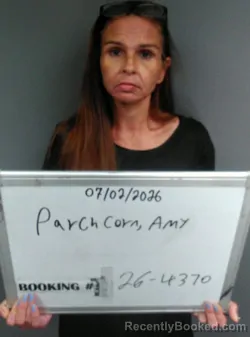 Mugshot of AMY LOUISE PARCHCORN booked in Sebastian County, Arkansas on July 2, 2026