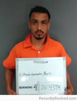 Mugshot of Mario Estrada-Hernandez booked in Sebastian County, Arkansas on July 2, 2026