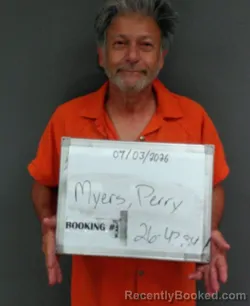 Mugshot of Perry Michael Myers booked in Sebastian County, Arkansas on July 3, 2026