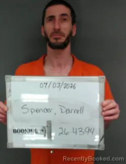 Mugshot of Darrell Brooks Spencer booked in Sebastian County, Arkansas on July 3, 2026