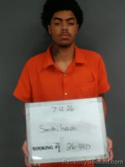 Mugshot of Isaiah Smith booked in Sebastian County, Arkansas on July 4, 2026
