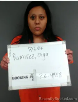 Mugshot of Olga Ramirez booked in Sebastian County, Arkansas on July 5, 2026