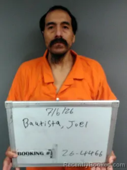 Mugshot of JOEL ANTONIO BAUTISTA booked in Sebastian County, Arkansas on July 6, 2026