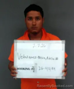 Mugshot of Adelaido Velazquez-Meza booked in Sebastian County, Arkansas on July 7, 2026