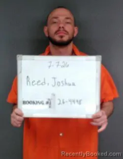 Mugshot of Joshua Aaron Reed booked in Sebastian County, Arkansas on July 7, 2026