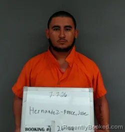Mugshot of Jose Hernandez-Ponce booked in Sebastian County, Arkansas on July 7, 2026