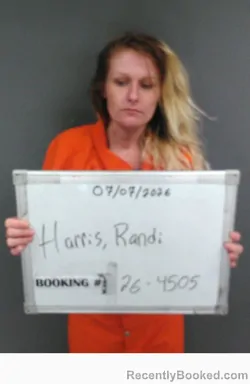 Mugshot of RANDI LEIGH HARRIS booked in Sebastian County, Arkansas on July 7, 2026