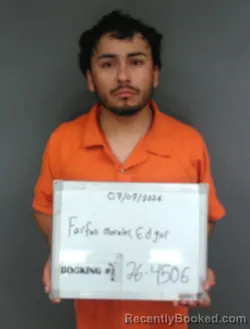 Mugshot of Edgar Uriel Farfan Morales booked in Sebastian County, Arkansas on July 7, 2026