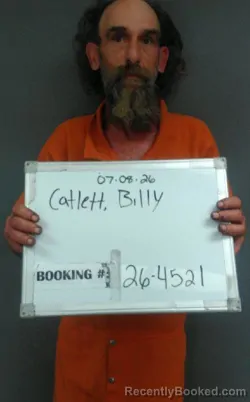 Mugshot of Billy Wayne Catlett booked in Sebastian County, Arkansas on July 8, 2026