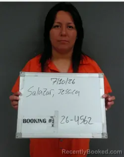 Mugshot of Jessica Ailyn Salazar booked in Sebastian County, Arkansas on July 10, 2026