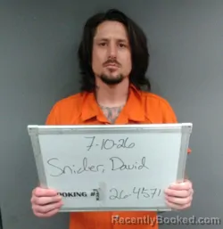 Mugshot of DAVID DANIEL SNIDER booked in Sebastian County, Arkansas on July 10, 2026