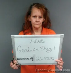 Mugshot of SHERYL ELAINE GOODWIN booked in Sebastian County, Arkansas on July 10, 2026