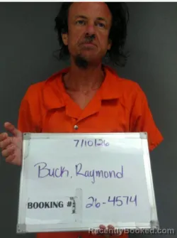 Mugshot of Raymond David Buck booked in Sebastian County, Arkansas on July 10, 2026