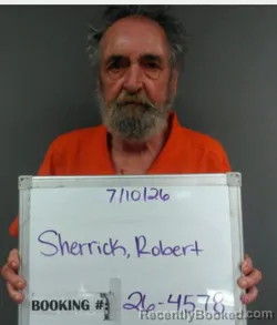 Mugshot of Robert Sherrick booked in Sebastian County, Arkansas on July 10, 2026