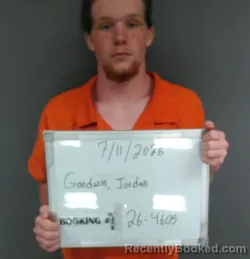 Mugshot of Jordan Jamesalexander Goodwin booked in Sebastian County, Arkansas on July 11, 2026