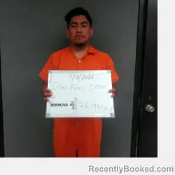 Mugshot of Jose Julian Diaz Perez booked in Sebastian County, Arkansas on July 12, 2026