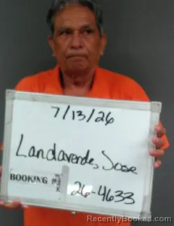Mugshot of Jose Landaverde booked in Sebastian County, Arkansas on July 12, 2026