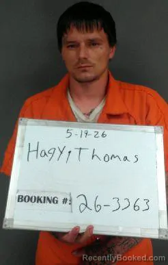 Mugshot of THOMAS DAVID HAGY booked in Sebastian County, Arkansas on July 13, 2026