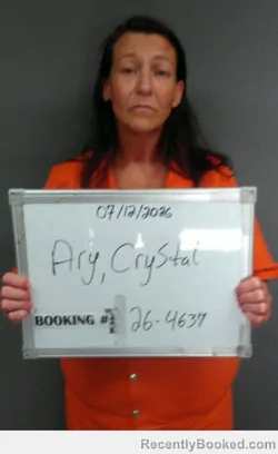 Mugshot of CRYSTAL GOODNIGHT ARY booked in Sebastian County, Arkansas on July 13, 2026