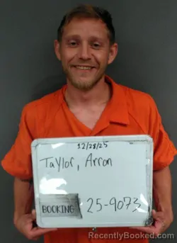 Mugshot of Arron Wayne Taylor booked in Sebastian County, Arkansas on July 13, 2026