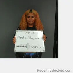Mugshot of Shaytavia Nicole Marable booked in Sebastian County, Arkansas on July 29, 2026