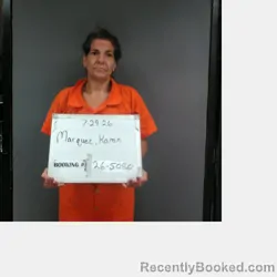 Mugshot of Karen Lisa Marquez booked in Sebastian County, Arkansas on July 29, 2026