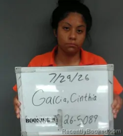Mugshot of Cinthia Maricela Garcia booked in Sebastian County, Arkansas on July 29, 2026