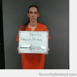 Mugshot of Britany Renee Dawson booked in Sebastian County, Arkansas on July 30, 2026