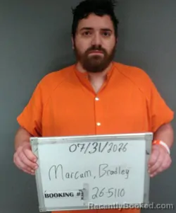 Mugshot of Bradley Michael Marcum booked in Sebastian County, Arkansas on July 30, 2026