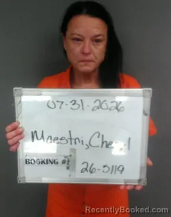 Mugshot of CHERYL DIANE MAESTRI booked in Sebastian County, Arkansas on July 31, 2026