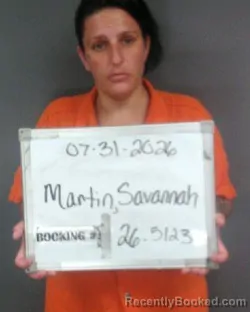Mugshot of Savannah Michelle Martin