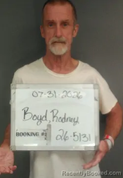 Mugshot of Rodney Lee Boyd booked in Sebastian County, Arkansas on July 31, 2026
