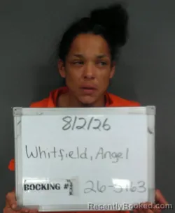 Mugshot of Angel Marie Whitfield booked in Sebastian County, Arkansas on August 2, 2026
