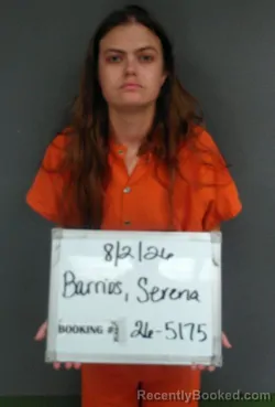 Mugshot of Serena Lynn Barrios booked in Sebastian County, Arkansas on August 2, 2026