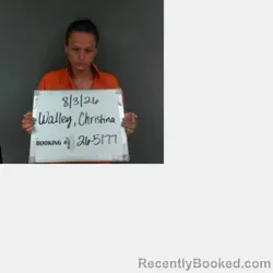 Mugshot of Christina Renee Walley booked in Sebastian County, Arkansas on August 2, 2026