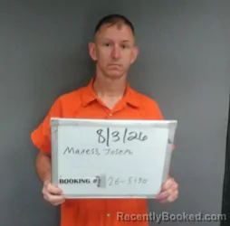 Mugshot of Joseph Ray Maness booked in Sebastian County, Arkansas on August 3, 2026