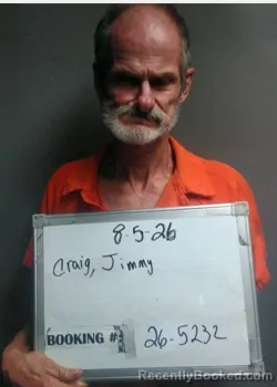 Mugshot of Jimmy Craig booked in Sebastian County, Arkansas on August 5, 2026