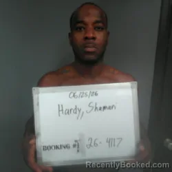 Mugshot of Shamari-Marquez Hardy booked in Sebastian County, Arkansas on August 5, 2026