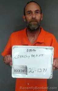 Mugshot of HENRRY KRISTOPHER CREECH booked in Sebastian County, Arkansas on August 6, 2026