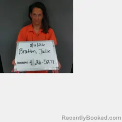 Mugshot of Julie Renea Bratton booked in Sebastian County, Arkansas on August 6, 2026
