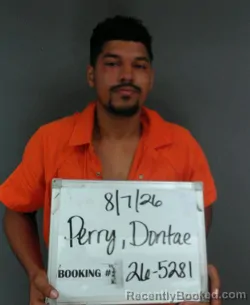 Mugshot of Dontae Angelo Perry booked in Sebastian County, Arkansas on August 6, 2026