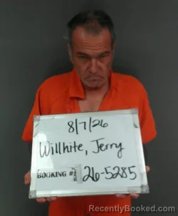 Mugshot of Jerry Lee Willhite booked in Sebastian County, Arkansas on August 7, 2026