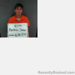 Mugshot of Jordan Joseph Bontemps booked in Sebastian County, Arkansas on August 7, 2026