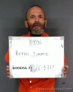 Mugshot of Jimmie Dale Boyles booked in Sebastian County, Arkansas on August 8, 2026