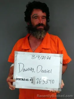Mugshot of Daniel James Downing booked in Sebastian County, Arkansas on August 8, 2026