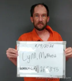 Mugshot of Matthew Lynn booked in Sebastian County, Arkansas on August 8, 2026
