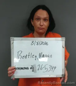 Mugshot of Magan Tamar Bentley booked in Sebastian County, Arkansas on August 8, 2026