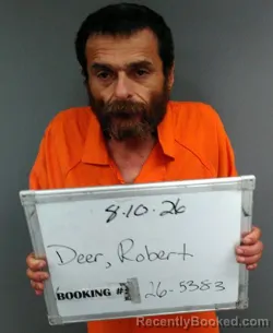 Mugshot of Robert L Junior Deer booked in Sebastian County, Arkansas on August 10, 2026