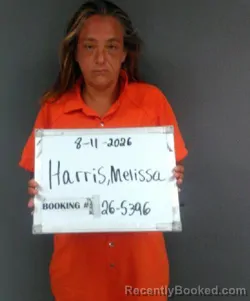 Mugshot of Melissa Danielle Harris booked in Sebastian County, Arkansas on August 10, 2026