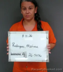 Mugshot of Marissa Angelica Rodriguez booked in Sebastian County, Arkansas on August 11, 2026
